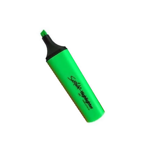 Marcador Fluorescente Verde Pack 10