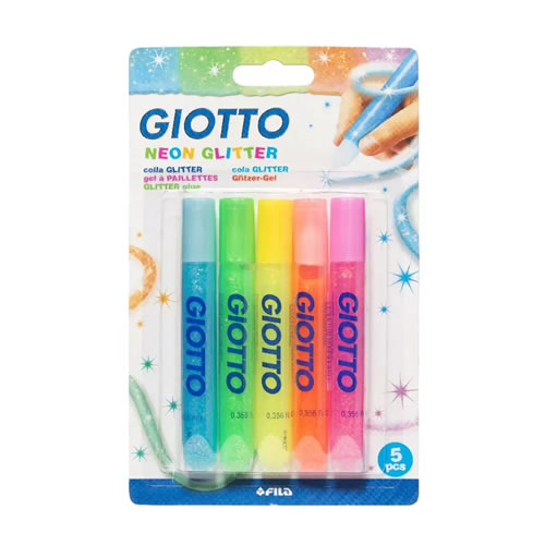 Marcador Giotto Glitter Glue Neon - 5x10,5ml