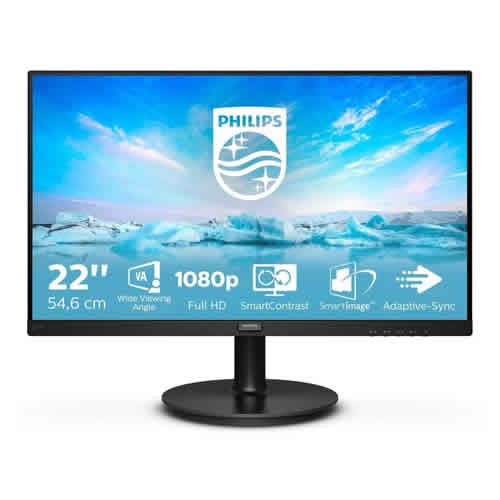 Monitor Philips V-Line 221V8 21.5 Full HD Preto