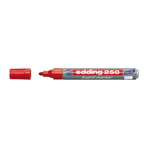 Marcador Grosso Edding 250 Vermelho Cx 10un