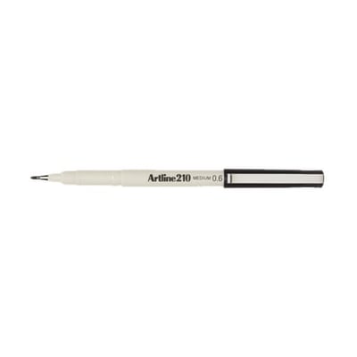Marcador Medio 0.6mm Artline 210 Negro pack 12