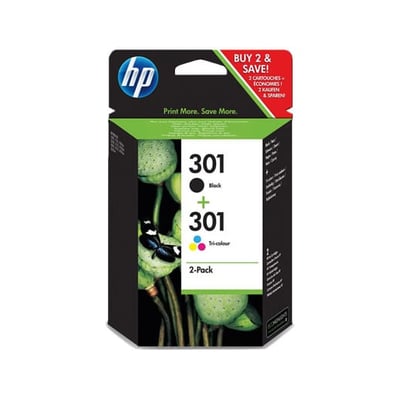 Pack Cartucho de tinta Original HP 301 negro + colores