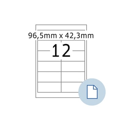 Etiquetas adhesivas A4 96,5x42,3mm - 100 hojas