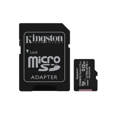 Cartão de Memória Kingston Canvas Select Plus microSDXC 512GB com Adaptador SD