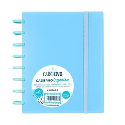 Caderno Inteligente A5 Pautado 80f Azul