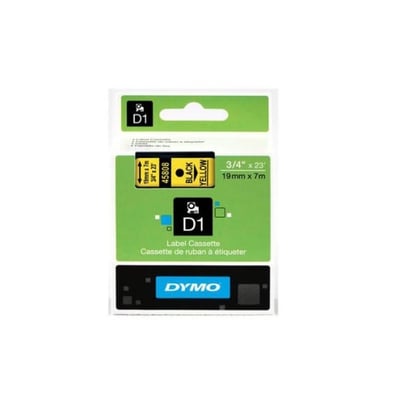 Fita Dymo D1 45808 19mmx7m Preto/Amarelo