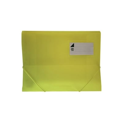 Carpeta Plástica con Elásticos A4 3 Solapas Amarillo