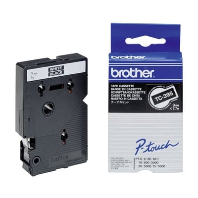Fita Grav. Orig. Brother 9mmx7,7mts Preto/Branco