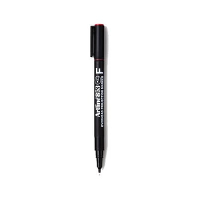 Marcadores Artline de Acetatos Fino Rojo Cx 12