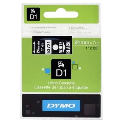 Fita Dymo D1 53721 24mmx7m Branco/Preto