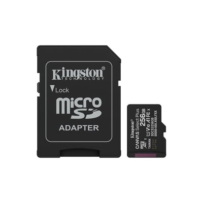 Cartão de Memória Kingston Canvas Select Plus microSDXC 256GB com Adaptador SD