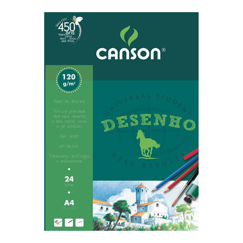 Bloco Desenho Canson A4 24 Folhas 120gr