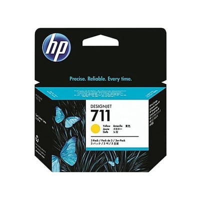 Cartucho de tinta Original HP 711 Amarillo Pack 3