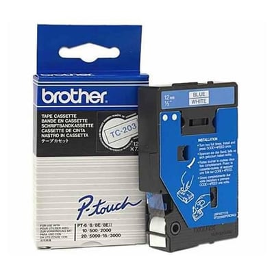 Fita Gravação Orig. Brother 12mm Branco/Ciano