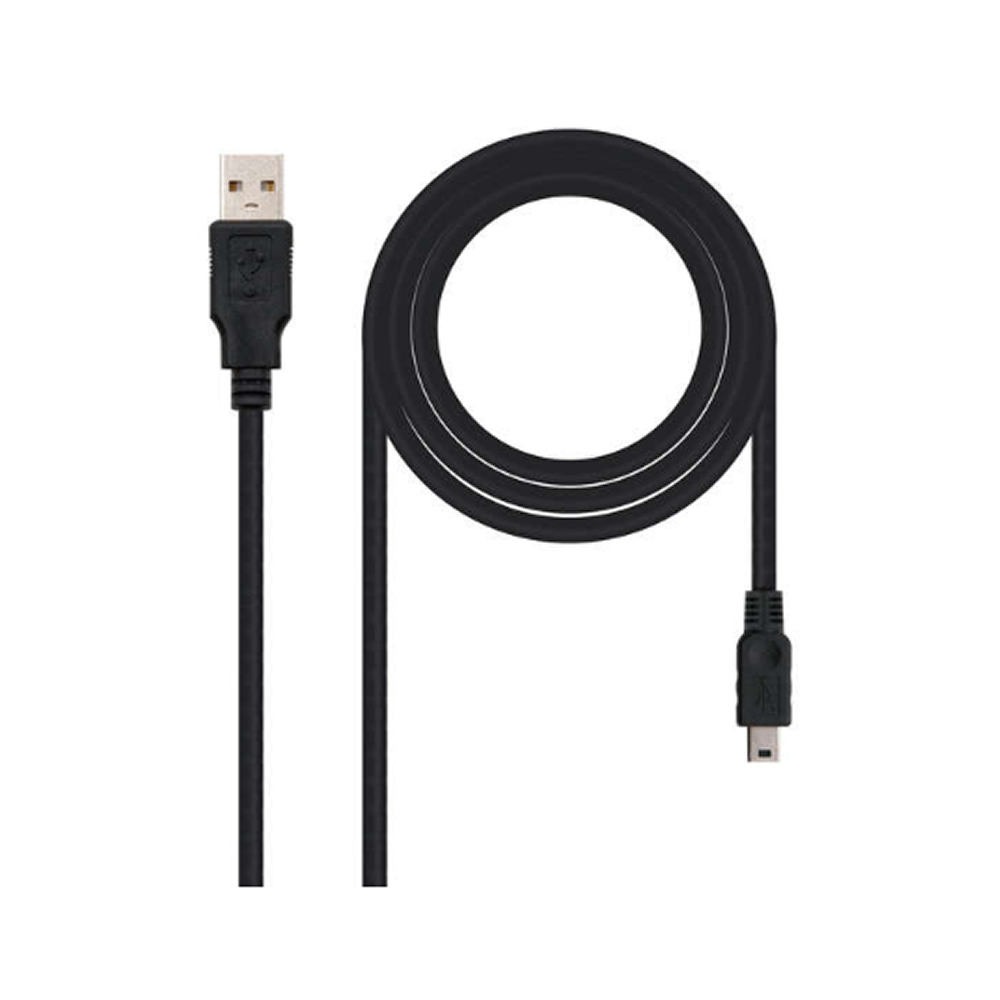 Cabo USB A 2.0 para Mini B 0,50cm - Preto