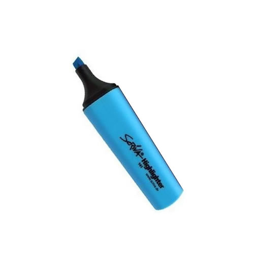 Marcador Fluorescente Azul Pack 10