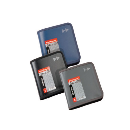 Bolsa para 24 CDs com Fecho Zip  Cinza