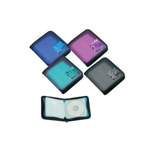 Bolsa para 24 CDs com Fecho Zip  Cinza