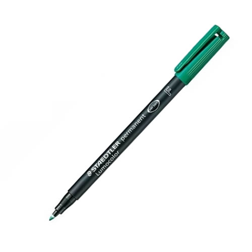 Marcador Staedtler Perm. Lumocolor F Verde 10un