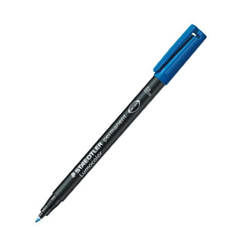 Marcador Staedtler Perm. Lumocolor F azul 10un