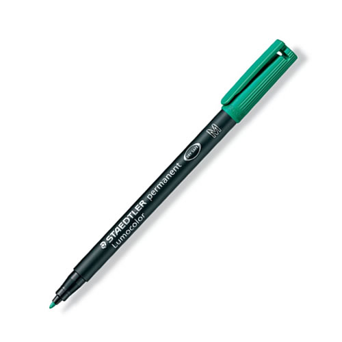Marcador Staedtler Perm. Lumocolor M Verde 10un
