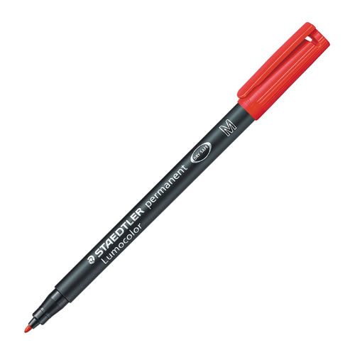 Marcador Staedtler Perm. Lumocolor M Vermelho 10un