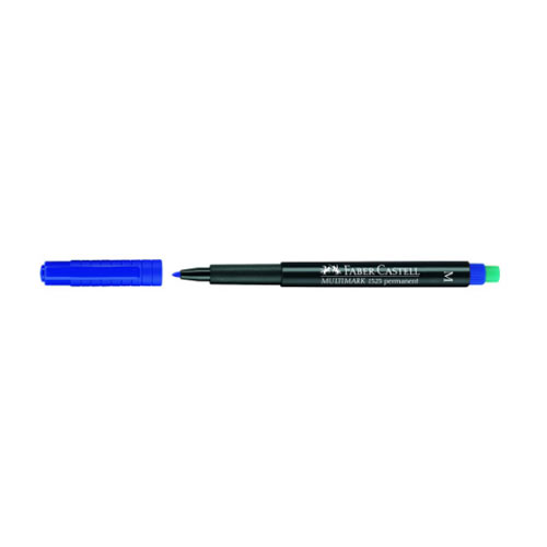 Marcador Faber-Castell Acetato Fino Azul Cx10