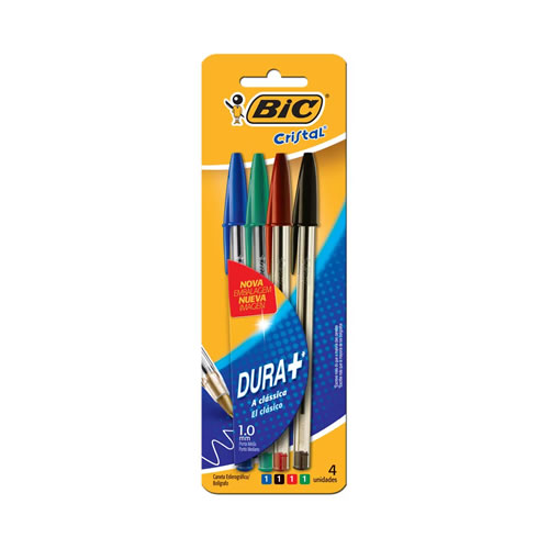 Esferográfica BIC Cristal - Blister 4 cores