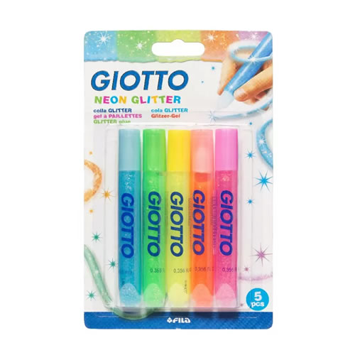 Marcador Giotto Glitter Glue Neon - 5x10,5ml