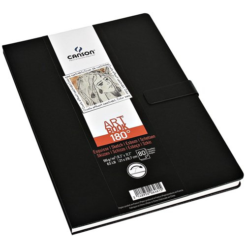 Caderno Canson Artbook 180º A4 96gr 80Fls