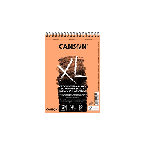 Bloco Espiralado Canson XL Extra Blanc A5 90gr 60 