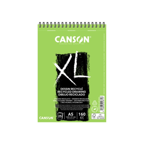 Bloco Espiralado Canson XL Recycle A5 160gr 25F