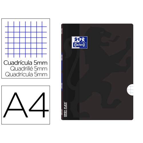 Caderno A4 Oxford Openflex Quadric 90gr Preto