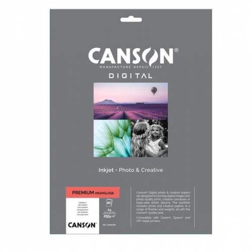 Papel Fotográfico Canson Premium Highgloss A4 20f