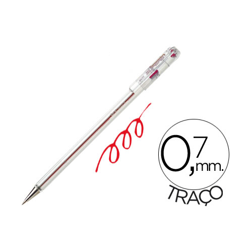 Esferográfica Pentel BK77 0.7 mm Vermelho Pack 12