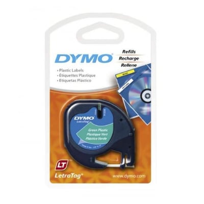 Fita Dymo 91204 12mmx4m Preto/Verde