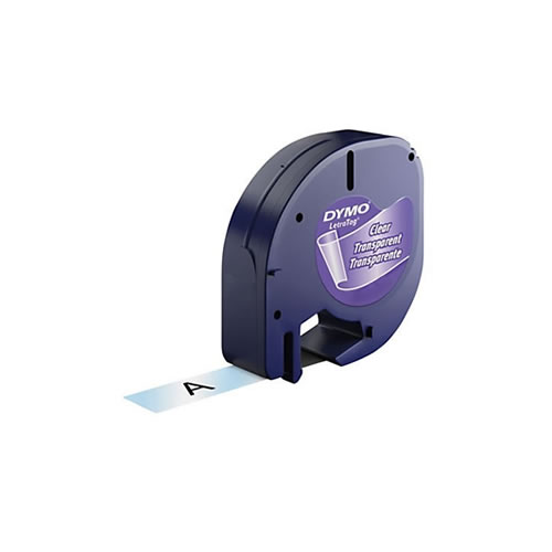 Fita Plást. Original Dymo 12mmx4m Preto/Transp.