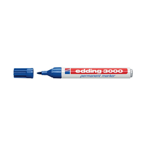 Marcador Grosso Edding 3000 Azul Cx 10un
