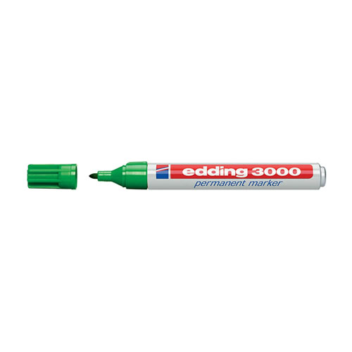 Marcador Grosso Edding 3000 Verde Cx 10un