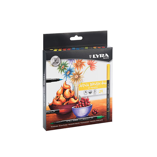 Marcador Duas Pontas Lyra Aqua Brush Duo - Cx24