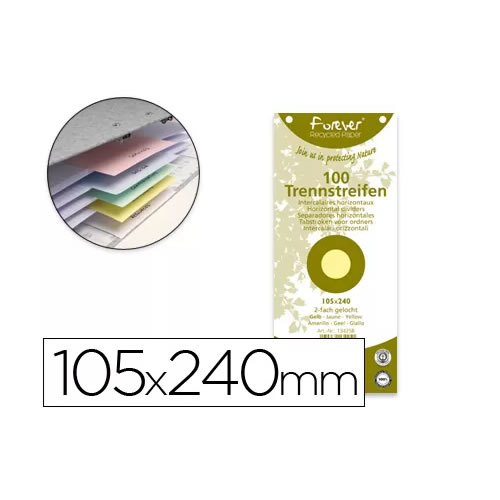Separadores Cartolina 105x240mm c/furos - Pack 100