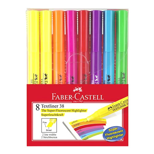 Marcadores Faber-Castell Textliner 38 - 8 Cores