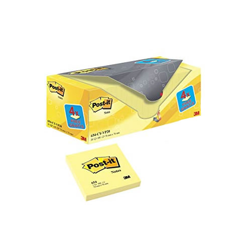 Bloco Adesivo Amarelo Post-it 38x51mm Pack 20