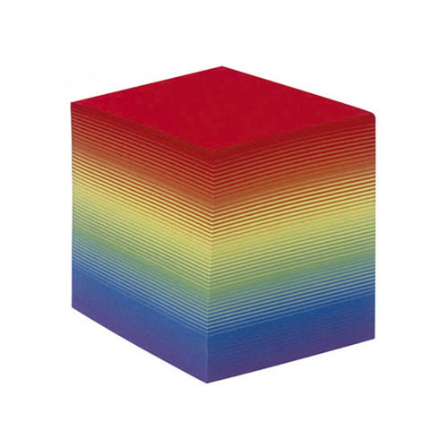Bloco de Notas Papel Colado 90g 9x9x9cm Arco-íris