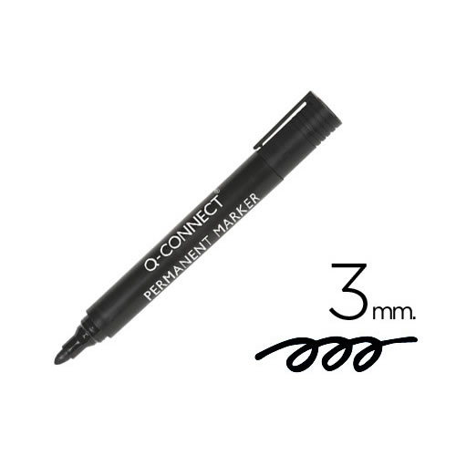Marcador Permanente 3mm Preto - Pack 10