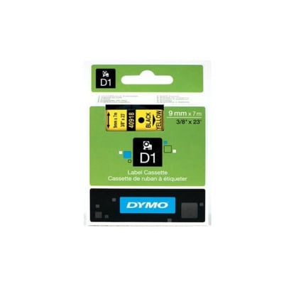 Fita Dymo D1 40918 9mmx7m Preto/Amarelo