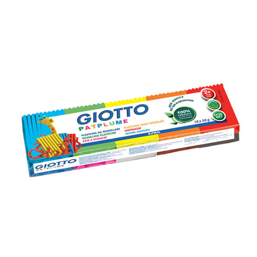 Plasticina Giotto Patplume Cores Sortidas 10x50g