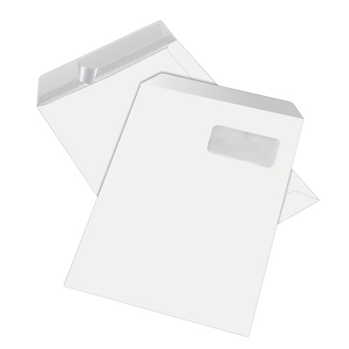 Envelopes Saco Branco 229x324mm c/ Janela Pack 250