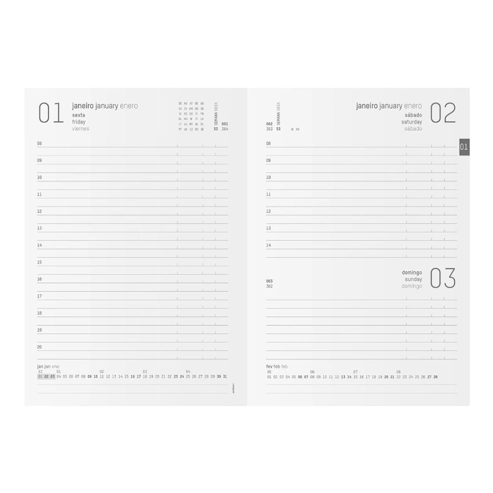 Agenda Diária 2026 Basic A5 Vermelho