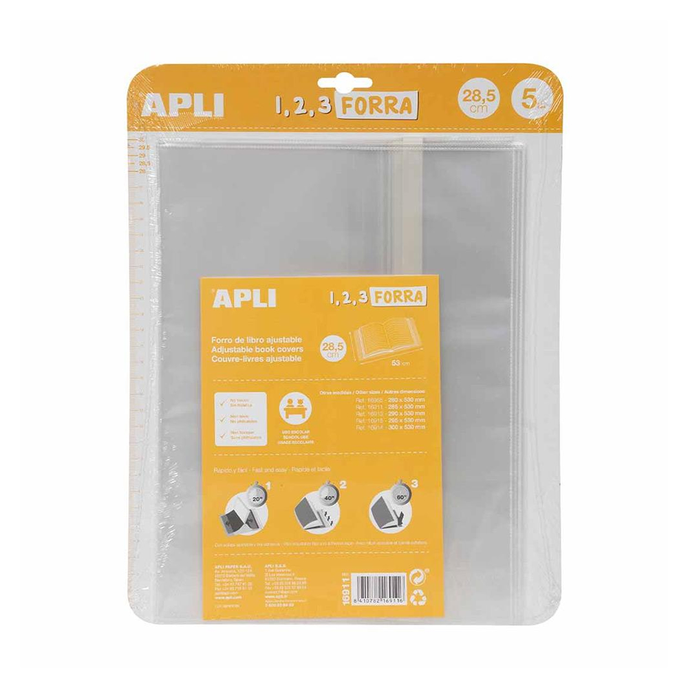 Forra Livros Ajustável 285x530mm 75mic Apli 5un
